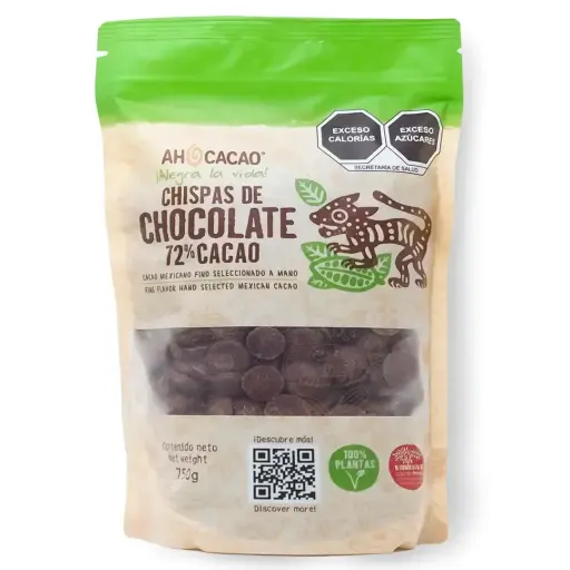 Chispas (gotas) de chocolate 72% cacao, bolsa 750g