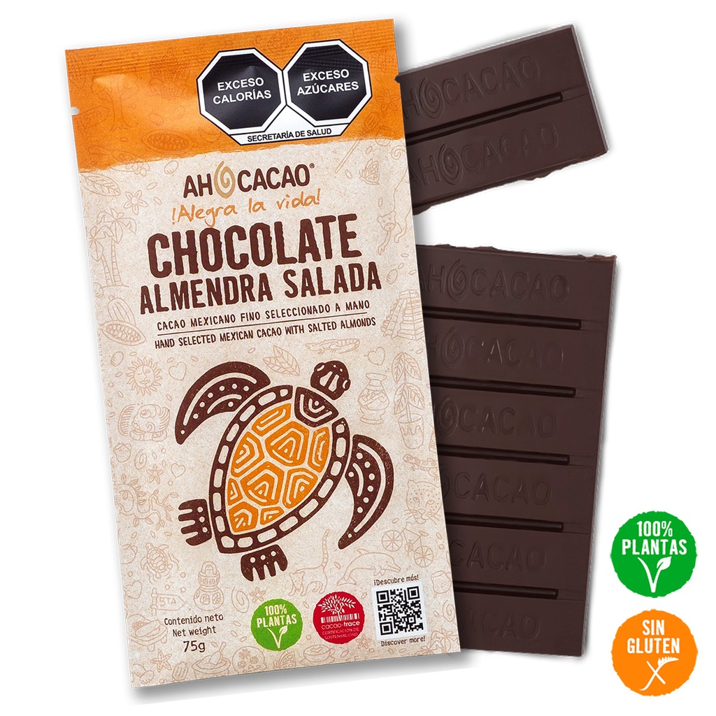 ​Chocolate almendra salada, barra 75g