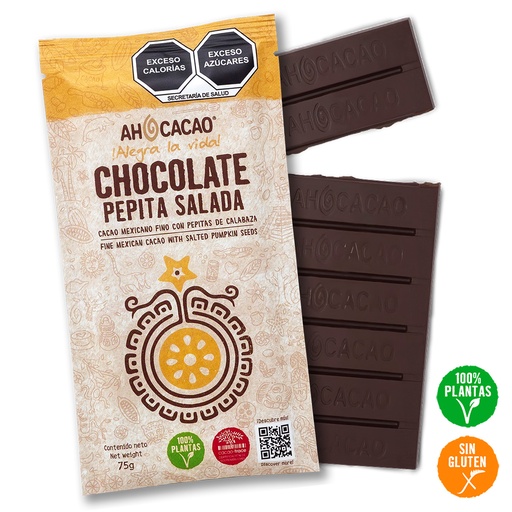 [7503021333889] ​Chocolate - salted pumpkin seeds, bar 75g